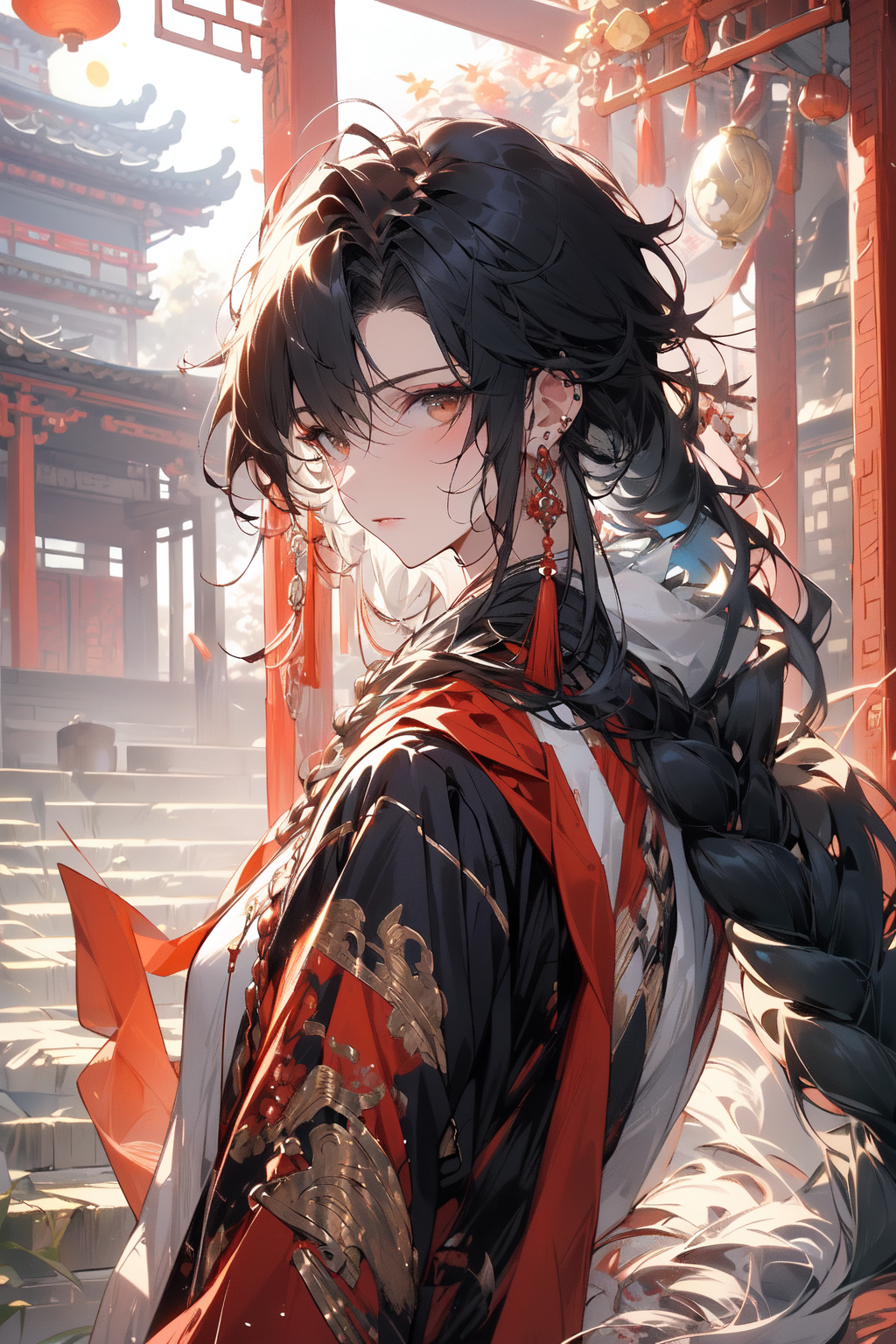 17478-4015645788-, (masterpiece_1.2), best quality,PIXIV,midjourney portrait,_jewelry, long hair, braid, black hair, earrings, looking at viewer,.png